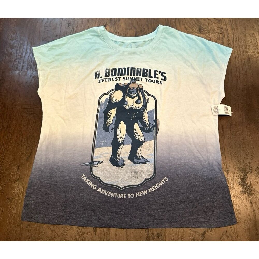 Disney Animal Kingdom A. Bominable’s Everest Yeti Women’s Ombre Shirt Size Large